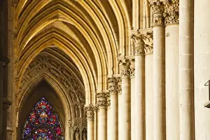 Reims Prints: Gothic arches and capitals inside the Notre Dame de Reims cathedral