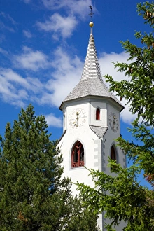 Gothic church, Corvara, Badia Valley, Bolzano Province, Trentino-Alto Adige / South Tyrol, Italian Dolomites, Italy, Europe