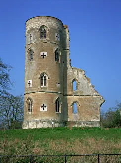 Gothic Prints: Gothic Folly Tower, Wimpole Hall Estate, Cambridgeshire, England, United Kingdom, Europe