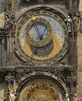 The Gothic Horloge, astronomical clock, Old Town Hall, Stare Mesto Square