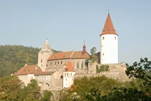 Gothic Krivoklat castle, built in the 15th century during reign of Vladislav II