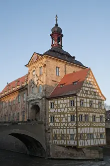 Bamberg Prints: Gothic Old Town Hall (Altes Rathaus) with Renaissance and Baroque sections of facade