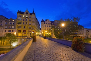 Silesia Prints: Gothic stone bridge dating from 1390 over the Mlynowka River