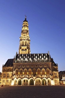 Belfry Tower Prints: Gothic Town Hall (Hotel de Ville) and Belfry tower