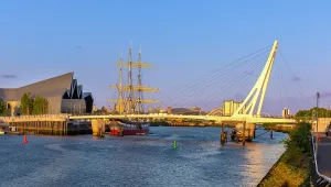Clyde Prints: Govan-Partick Bridge connects two areas near Riverside Museum and The Tallship Glenlee on the River Clyde in Glasgow
