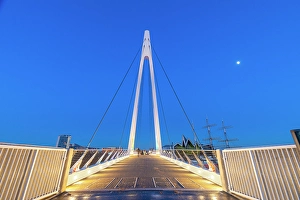 Pedestrians Prints: Govan to Partick Bridge, footbridge, River Clyde, Glasgow, Scotland, United Kingdom