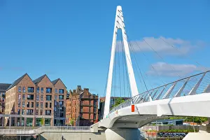Clyde Prints: Govan-Partick Bridge spans River Clyde connecting areas in Glasgow with modern design and surroundings