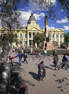 La Paz Prints: Government building in the Plaza Murillo, La Paz, Bolivia, South America