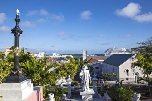 Nassau Prints: Government House and statue of Christopher Columbus