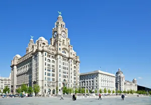 Liverpool Prints: Three Graces buildings, Pierhead