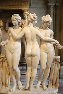 The Three Graces, dating from the second century AD, marble, Louvre Museum, Paris, France