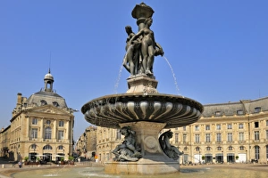 Place De La Bourse Prints: Three Graces Fountain, Place de la Bourse