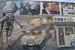 Graffiti on the East Side Gallery, former German Wall, Berlin, Germany, Europe