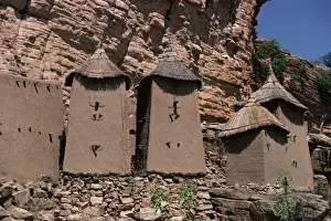Grain stores in Irelli Village, Bandiagara Escarpment, Dogon area, UNESCO World Heritage Site