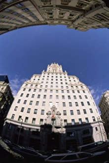 Fish Eye Lens Prints: Gran Via avenue