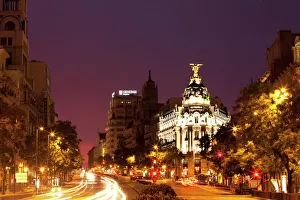 Traditionally Spanish Gallery: Gran Via and Calle de Alcala, Madrid, Spain, Europe
