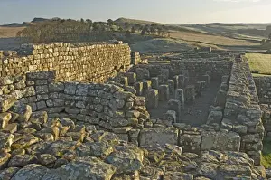 Housesteads Prints: Granary showing supports for ventilated floor and circular furnace to provide heated air underfloor