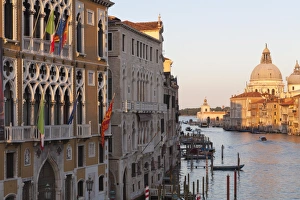 The Grand Canal and the domed Santa Maria Della Salute, Venice, UNESCO World Heritage Site