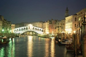 Water Way Prints: The Grand Canal and Rialto Bridge at dusk