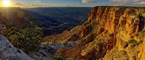 Grand Canyon view just west of Zuni Point on the South Rim nearing sunset, Grand Canyon
