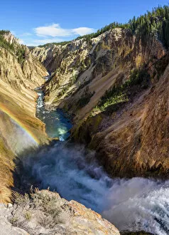 Waterfall Gallery: Grand Canyon of the Yellowstone River from Brink of the Lower Falls, Yellowstone National Park