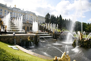 Luxury Prints: The Grand Cascade at Peterhof Palace (Petrodvorets), St. Petersburg, Russia, Europe