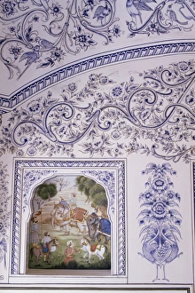 Detail of grand entrance hall to the fort at the base