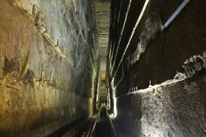 The Grand Gallery inside the Great Pyramid of Khufu (Cheops), Giza, UNESCO World Heritage Site