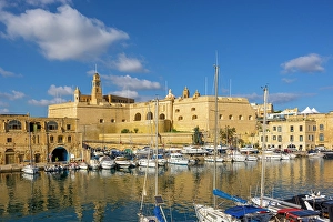 Docked Prints: Grand Harbour looking towards Cospicua, Malta