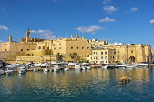 Sailboats Prints: Grand Harbour looking towards Cospicua, Malta