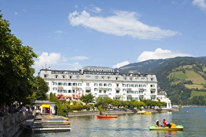 Salzkammergut Prints: Grand Hotel on Lake Zell am See, Pinzgau, Salzkammergut, Austria, Europe