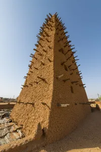 Mud Brick Prints: Grand Mosque, UNESCO World Heritage Site, Agadez, Niger, West Africa, Africa