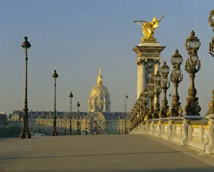 Banister Prints: Grand Palais and Petit Palais with the Pont Alexandre III (bridge), Paris, France, Europe