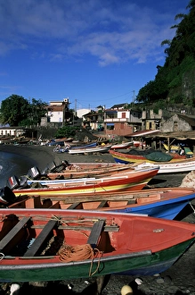 Martinique Prints: Grand Riviere fishing village in the northern tip of the island
