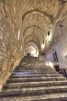 Rhodes Prints: Grand Staircase, Palace of the Grand Master of the Knights, Rhodes Old Town