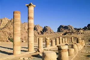 Heritage Site Prints: Grand Temple in Petra, Jordan, UNESCO World Heritage Site, Jordan, Middle East