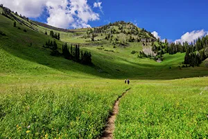 2 People Prints: Grand Teton National Park trails, Wyoming, United States of America, North America