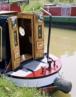 Canal Boat Prints: Grand Union Canal, Stoke Bruerne, Northamptonshire, England, United Kingdom, Europe