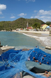 Fishing Net Prints: Grande Anse, Les Anses d Arlet, Martinique, Windward Islands, French Overseas Department