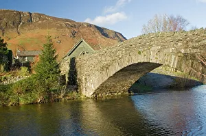 Lake District Prints: Grange Bridge and village, Borrowdale, Lake District National Park, Cumbria