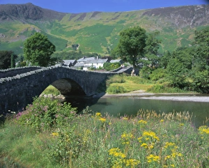 Grange and River Derwent, Lake District National Park, Cumbria, England, UK, Europe