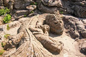 Sculptures Prints: Granite carving in Les Rochers Sculpts highlights craftsmanship and history of Rothneuf near Saint-Malo