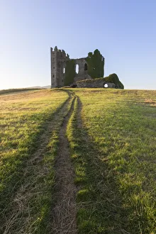 Typically Irish Prints: Grass fields around Ballycarbery Castle