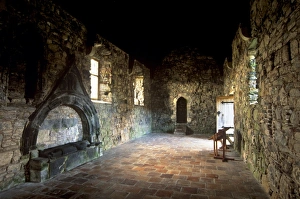 Grave of Alasdair Crotach MacLeod of Skye, St. Clements church interior