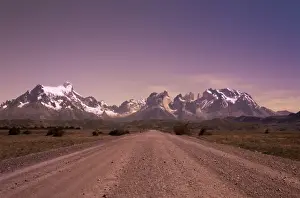 Hope Prints: Gravel road and Cuernos del Paine, Torres del Paine National Park, Patagonia