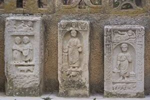 Images Dated 26th December 2007: Gravestones currently at the museum taken from the Roman site of Timgad