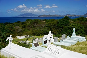 Grave Yard Prints: Graveyard at S. Thomas Anglican Church built in 1643, Nevis, St. Kitts and Nevis