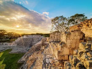 Campeche Prints: Great Acropolis at sunset, Edzna Archaeological Site, Campeche State, Mexico