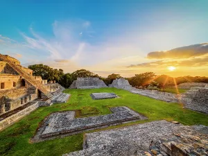 Hues Prints: Great Acropolis at sunset, Edzna Archaeological Site, Campeche State, Mexico