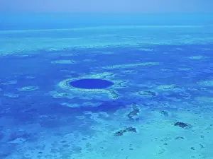 Relax Prints: The Great Blue Hole, Lighthouse Reef, aerial view, Belize District, Belize